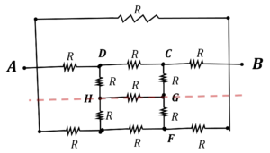 Cube Resistance Problem - adjacent vertices - equivalent 1