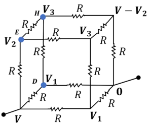 Cube Resistance Problem - face diagonal - alternate approach