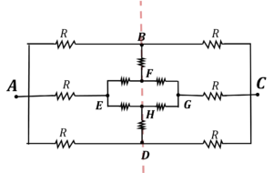 Cube Resistance Problem - face diagonal - equivalent 1